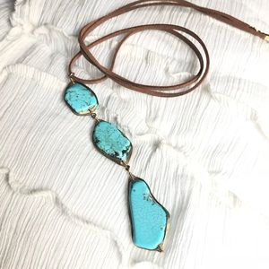 Stone Drop Necklace in Turquoise